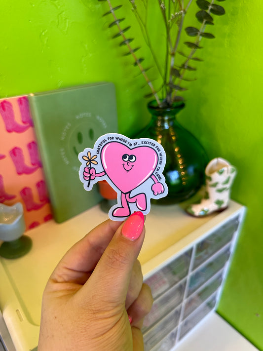 Grateful And Excited Heart Sticker